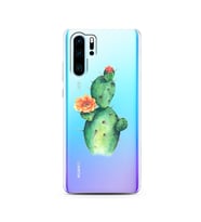 Kaktüs Tasarımlı Süper Şeffaf Silikon Telefon Kılıfı Huawei P30 Pro 
