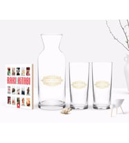 BK Gift Kişiye Özel Renkli Baskılı İsimli İkili Rakı Bardağı Karaf ve Cep Kitabı Hediye Seti-17 (Model 1)