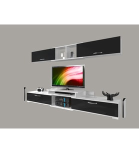 Decoraktiv Flex 5 Mdf Tv Ünitesi Tv Sehpası (Beyaz-Siyah)