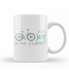 Find Joy in the Journey Bike Kupa Bardak Porselen