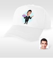 BK Gift Kişiye Özel Bay Doğum Günü Karikatür Beyaz Şapka  2