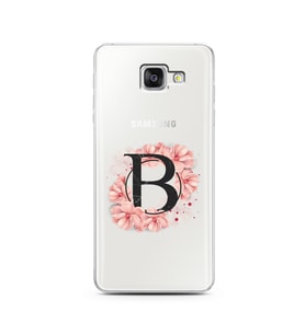 Pembe Çiçekli Harf Tasarım Süper Şeffaf Silikon Telefon Kılıfı Samsung A5 (2016)