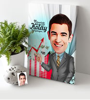 BK Gift Kişiye Özel Bay Ceo Karikatür Kanvas Tablo 30x50cm 1