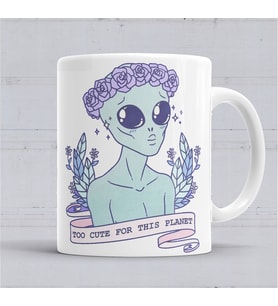 Cute Alien Uzaylı Kupa Bardak Porselen