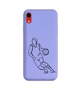 Iphone XR Çizgi Tasarımlı Mor Lansman Telefon Kılıfı