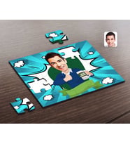 BK Gift Kişiye Özel Erkek En İyi Öğretmen Karikatürlü Ahşap Puzzle-1