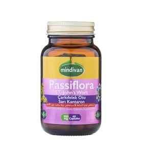 Mindivan Passiflora Çarkıfelek Otu&Kantaron Ekstreli 60 Kapsül x 500 mg