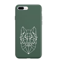 Iphone 8 Plus Çizgi Tasarımlı Koyu Yeşil Lansman Telefon Kılıfı
