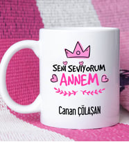 Anneler Günü Hediyesi Anneye Hediye Anneye Yılbaşı Yeni Yıl Hediyesi Doğum Günü Hediyesi Seni Seviyorum Annem Kupa Bardak