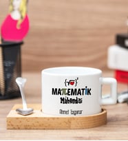 Matematik Mühendisine Hediye Ahşap Altlıklı Fincan