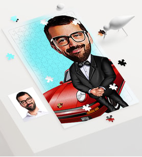 BK Gift Kişiye Özel Bay Patron Karikatür 240 Parça A3 Puzzle  1