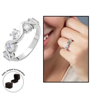 Starlight Diamond Pırlanta Montür Asimetrik 925 Ayar Gümüş Bayan Beştaş Yüzük