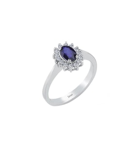 Sirius Pırlanta ve Oval Kesim Safir Taşlı Yüzük 0704R0368