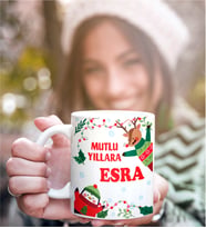 Mutlu Yıllara Kişiye Özel Yılbaşı Christmas Hediye Kupa Bardak