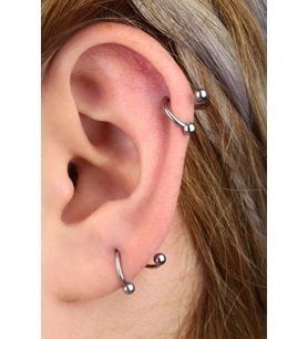 TakıConcept Cerrahi Çelik Spiral Burgu Helix Kıkırdak Gümüş Piercing ( 8mm )