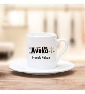Avukat Türk Kahvesi Fincanı (Beyaz)
