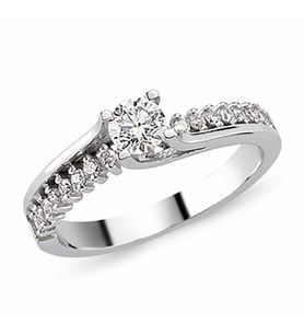 Tektaş Pırlanta Yüzük 0.52 CT G-VS SI 3.35 Gram 18 Ayar Altın