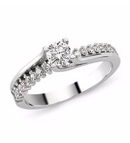 Tektaş Pırlanta Yüzük 0.52 CT G-VS SI 3.35 Gram 18 Ayar Altın
