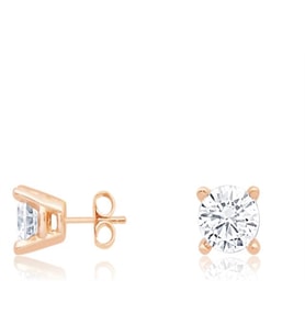 Diamond Line-Gülaylar Altın 14 Ayar Tektaş Küpe