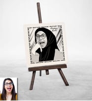 BK Gift Kişiye Özel Türbanlı Karikatürlü Doğal Taş 40788