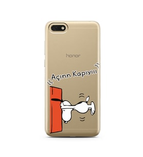 Snoopy Tasarımlı Süper Şeffaf Silikon Telefon Kılıfı Huawei Honor 7s - y5 2018 