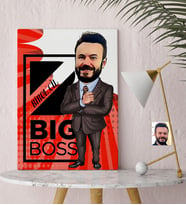 BK Gift Kişiye Özel Bay Big Boss Karikatür Kanvas Tablo 30x50cm  2