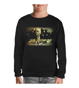 Atatürk Siyah Çocuk Sweatshirt