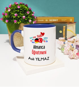 Mesajlı Almanca Öğretmeni Kupa Bardak Lacivert