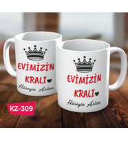 Evimizin Kralı İsimli Kişiye Özel Babalar Günü İçin  Hediye Kupa Bardak