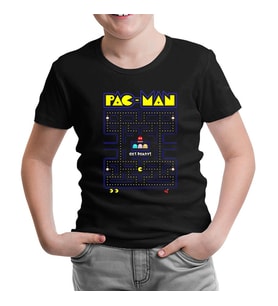 Pac-Man - Get Ready Siyah Çocuk Tshirt