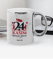 BK Gift Kişiye Özel Öğretmenler Gününüz Kutlu Olsun Krom Kupa Bardak - 2