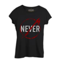 Metallica - Never Logo Siyah Kadın Tshirt