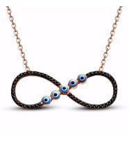 925 Ayar Gümüş Bayan Kolye (Çok Renkli)
