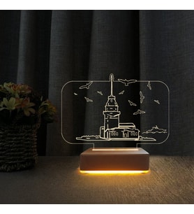 3d Sevgiliye Hediye Kız Kulesi Tasarım Gece Lambası