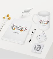 BK Gift Kişiye Özel Yılın En İyi Öğretmeni Temalı Beyaz Defter Kalem Kupa Ayna Seti