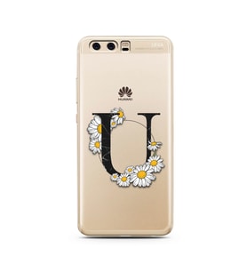 Papatya Harf Tasarım Süper Şeffaf Silikon Telefon Kılıfı Huawei P10     U-Harfi