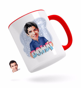 BK Gift Kişiye Özel Erkek İsimli Karikatürlü Kırmızı Kupa Bardak