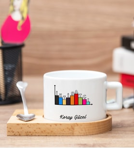 İktisatçıya Hediye Ahşap Altlıklı Fincan