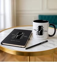 BK Gift Kişiye Özel Atatürk Temalı Siyah Defter Kalem Kupa Seti - 8