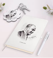 BK Gift Kişiye Özel Atatürk Temalı Beyaz Defter Kalem ve Anahtarlık Hediye Seti-10 (Model 1)