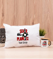 Şehir Plancısı Dikdörtgen Yastık ve Siyah Kupa Bardak