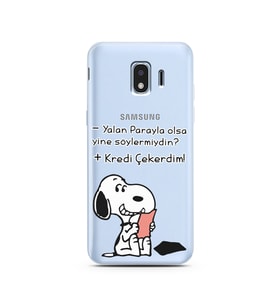 Snoopy Tasarımlı Süper Şeffaf Silikon Telefon Kılıfı Samsung J2 Pro (2018)