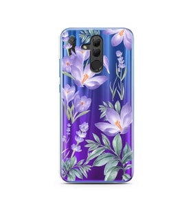 Kış Çiçeği Tasarımlı Süper Şeffaf Silikon Telefon Kılıfı Huawei Honor 20 Lite