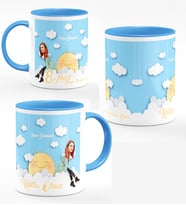 BK Gift Kişiye Özel Kadınlar Günü Karikatür Mavi Kupa Bardak  27