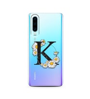 Papatya Harf Tasarım Süper Şeffaf Silikon Telefon Kılıfı Huawei P30   K-Harfi