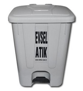 85 lt Evsel Atık Kovası Köşeli Pedallı tekerlekli Ücretsiz Kargo