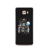 Uzay Astronot Tasarım Süper Şeffaf Silikon Telefon Kılıfı Samsung C9 