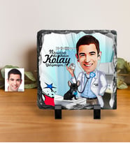 BK Gift Kişiye Özel Bay Veteriner Hekim Karikatürlü Dekoratif Doğal Taş  1