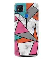 Kılıfland Xiaomi Redmi 9C Kılıf Silikon Resimli Kapak Colorful Marble Mermer Stok 976
