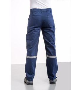 İş Pantolonu 16/12 Gabardin %100 Pamuk Reflektörlü Kargo Cepli (Lacivert)